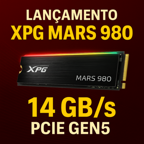 XPG MARS 980 PCIe Gen5 chega com 14 GB/s de velocidade
